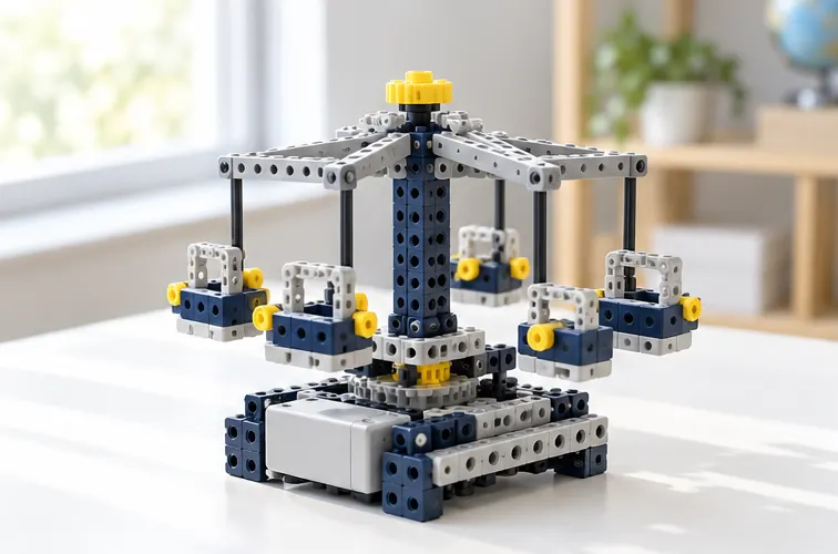 ブロックで作った回るおもちゃ